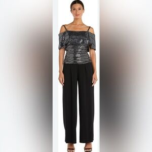 NWT R&M Richards Size 10 Jumpsuit Silverblack